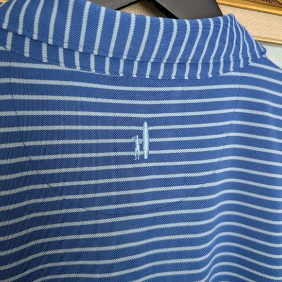 Johnnie-O Blue Striped Men's Polo Shirt - Picture 4 of 5